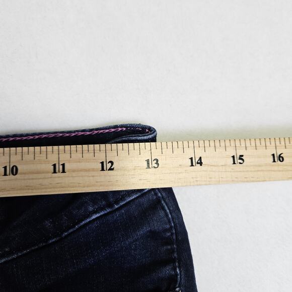 Wrangler Retro Mae Trouser Women 26x30 Stretch 09MWWAB Flared Dark Wash Jean 3/4 - Picture 12 of 16